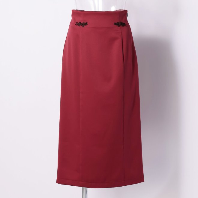 -confiture- STRETCH SATIN with CHINA BUTTON　スカート 詳細画像 レッド 1