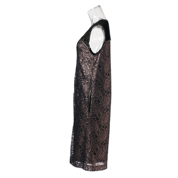 【期間限定】FOIL PRINTED LACE with NETTING BOXY ドレス 詳細画像