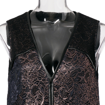 【期間限定】FOIL PRINTED LACE with NETTING BOXY ドレス 詳細画像