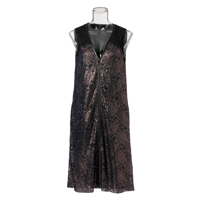 【期間限定】FOIL PRINTED LACE with NETTING BOXY ドレス 詳細画像 ブラック 1