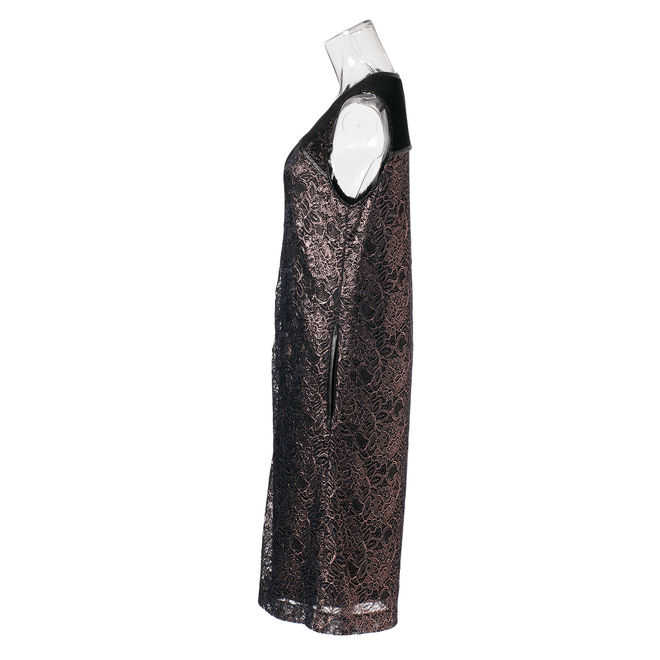 【期間限定】FOIL PRINTED LACE with NETTING BOXY ドレス 詳細画像 ブラック 2