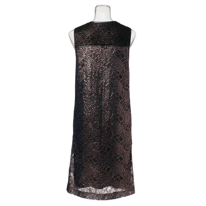 【期間限定】FOIL PRINTED LACE with NETTING BOXY ドレス 詳細画像 ブラック 3
