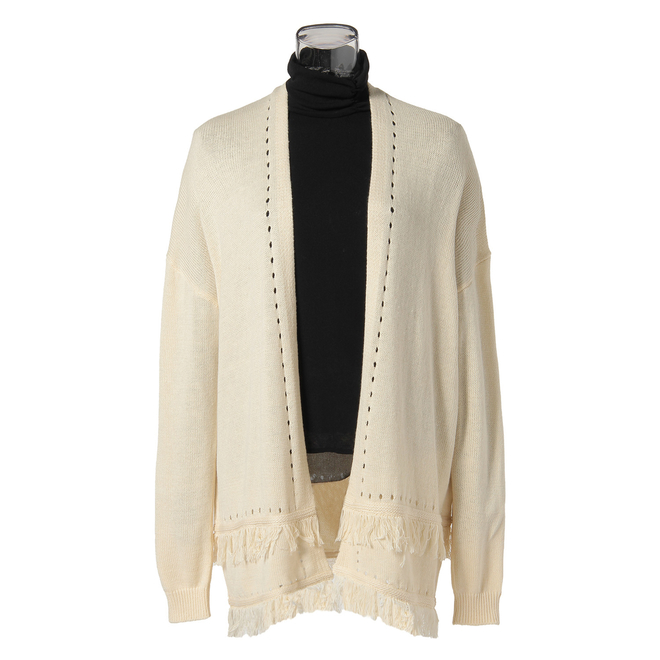 FRINGE KNIT CARDIGAN ニット 詳細画像 ホワイト 1