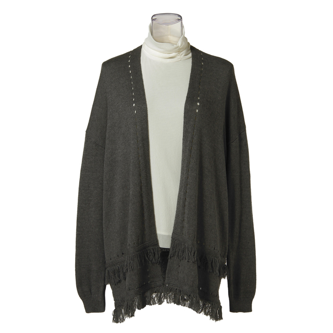 FRINGE KNIT CARDIGAN ニット 詳細画像 ライトグレー 1