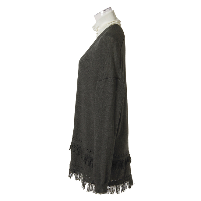 FRINGE KNIT CARDIGAN ニット 詳細画像 ライトグレー 2