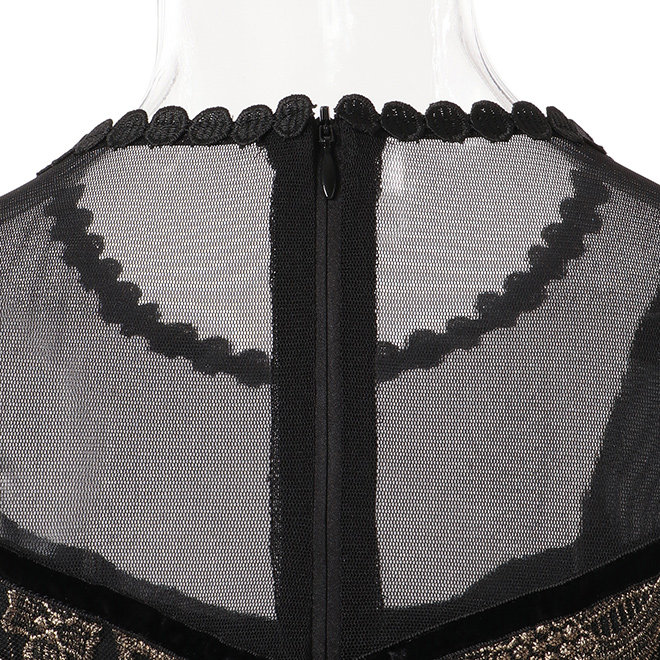 HAKU PRINT ON CHEMICAL LACE ドレス 詳細画像 ブラック 4