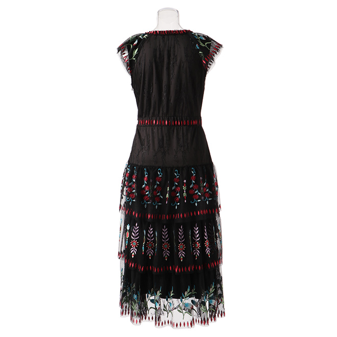 【期間限定】RINDOU FLOWER ON TULLE ドレス 詳細画像 黒系マルチ 3