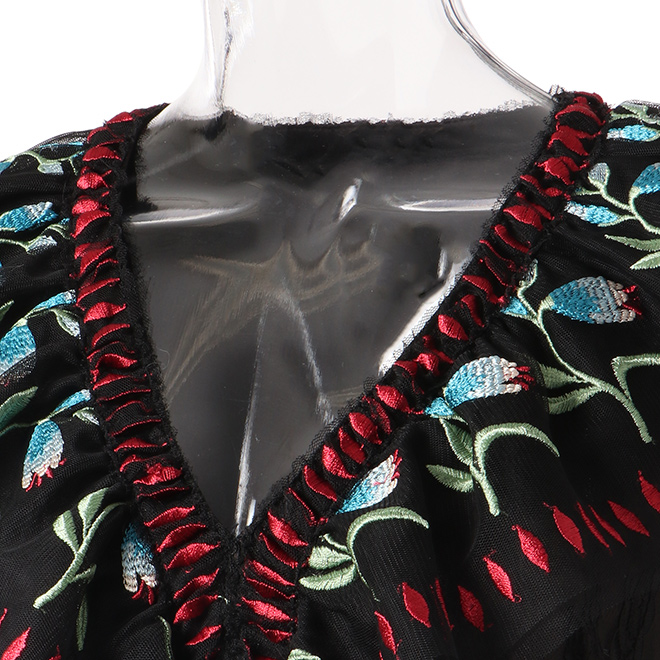 【期間限定】RINDOU FLOWER ON TULLE ドレス 詳細画像 黒系マルチ 4