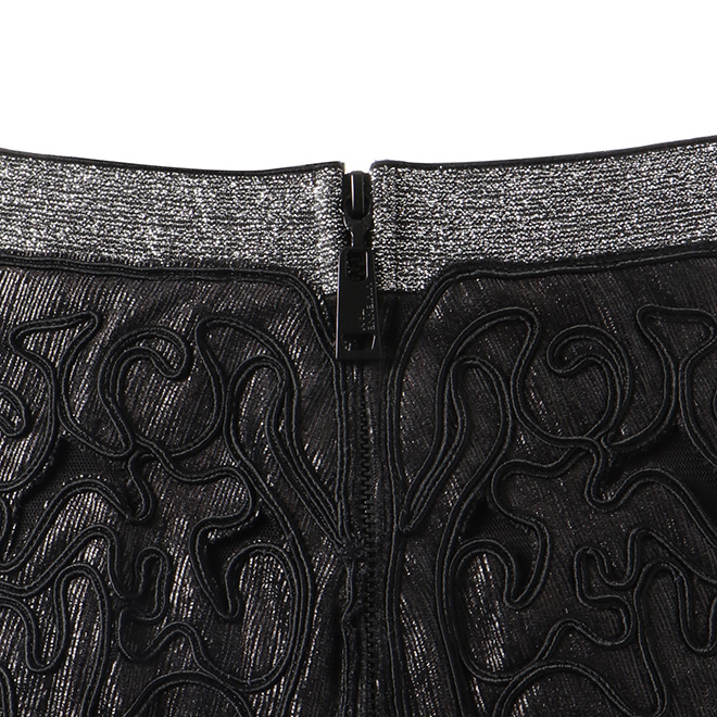 CORDING CUT OUT LACE ON CORDUROY　スカート 詳細画像 ブラック 4