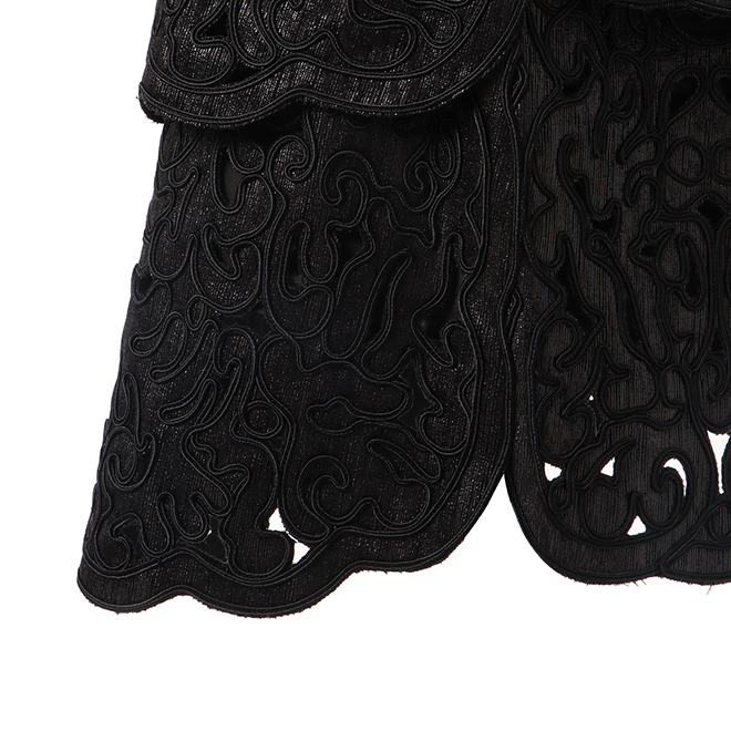 CORDING CUT OUT LACE ON CORDUROY　スカート 詳細画像 ブラック 5
