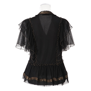 SCALLAOP SEQUIN ON RIGID NET ブラウス 詳細画像
