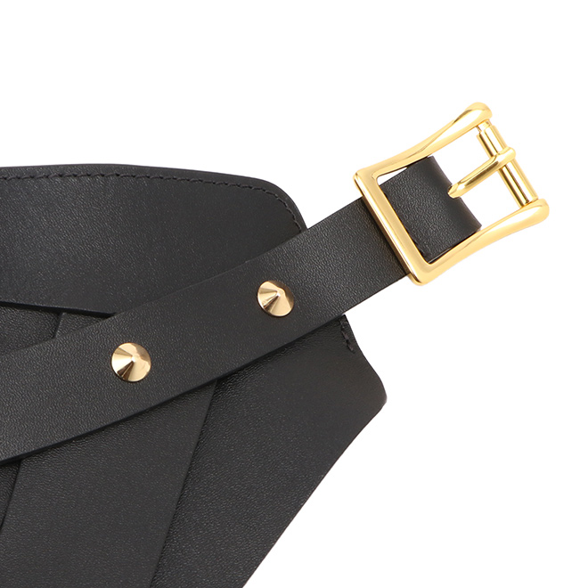 DOUBLE BUCKLES WAIST ベルト 詳細画像 ブラック 4