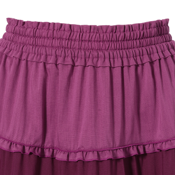 Linen blend tiered maxi skirt 詳細画像