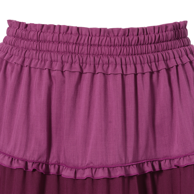 Linen blend tiered maxi skirt 詳細画像 赤系マルチ 4