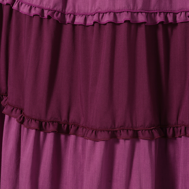 Linen blend tiered maxi skirt 詳細画像 赤系マルチ 5