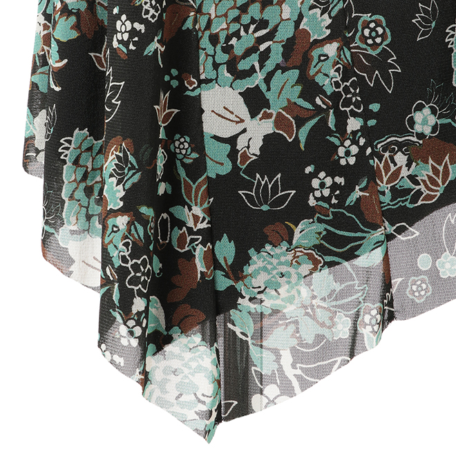 MAGNOLIA PEONY PRINT ON STRETCH NETTING　スカート 詳細画像 黒系マルチ 5