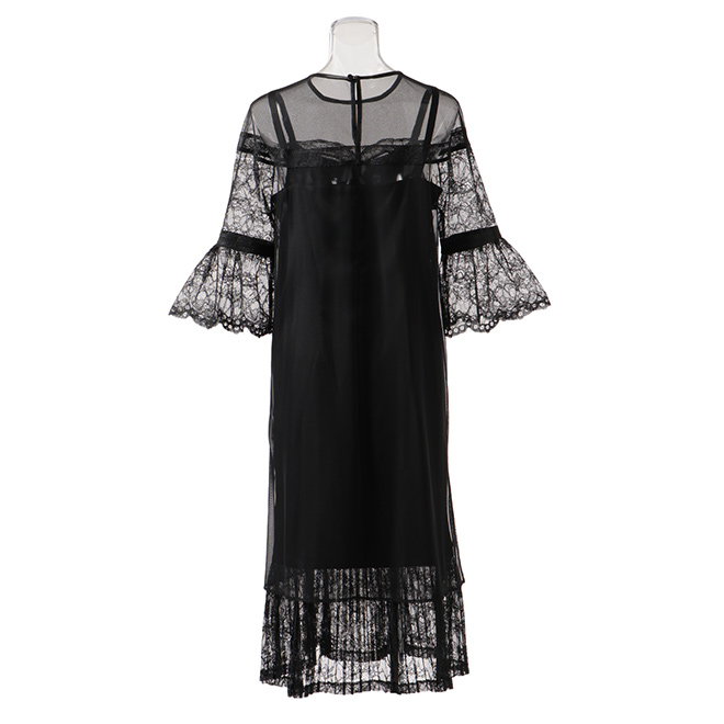 【期間限定】TULLE ＆ RASCHEL LACE COMBO　ドレス 詳細画像 ブラック 3