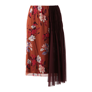 【期間限定】VINTAGE PEONEY PT ON NETTING　スカート
