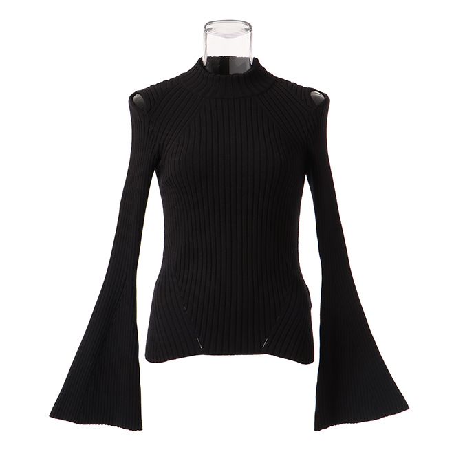 WIDE RIB KNIT　プルオーバー 詳細画像 ブラック 1
