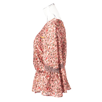 ORIENTAL KOBANA PRINT ON CRINKLE SATIN　ブラウス 詳細画像