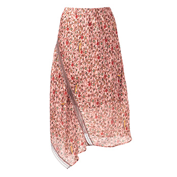 ORIENTAL KOBANA PRINT ON CRINKLE SATIN　スカート 詳細画像