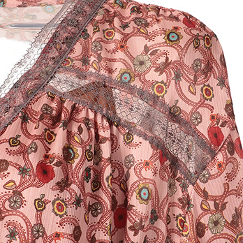 ORIENTAL KOBANA PRINT ON CRINKLE SATIN　ドレス 詳細画像