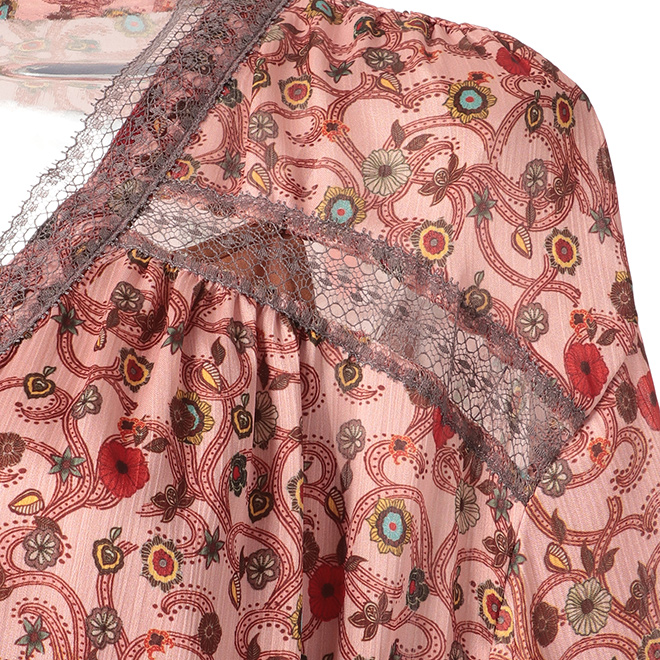 ORIENTAL KOBANA PRINT ON CRINKLE SATIN　ドレス 詳細画像 ピンク系マルチ 4