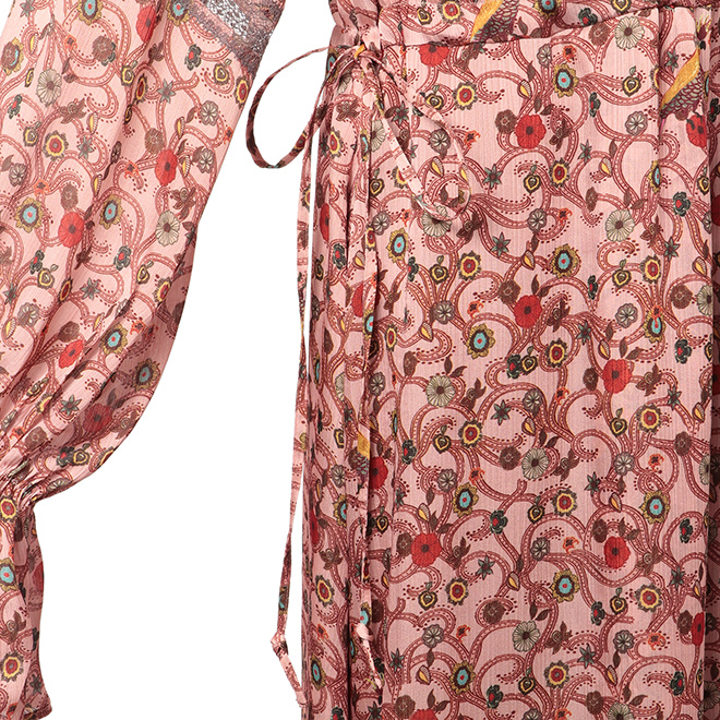 ORIENTAL KOBANA PRINT ON CRINKLE SATIN　ドレス 詳細画像 ピンク系マルチ 5