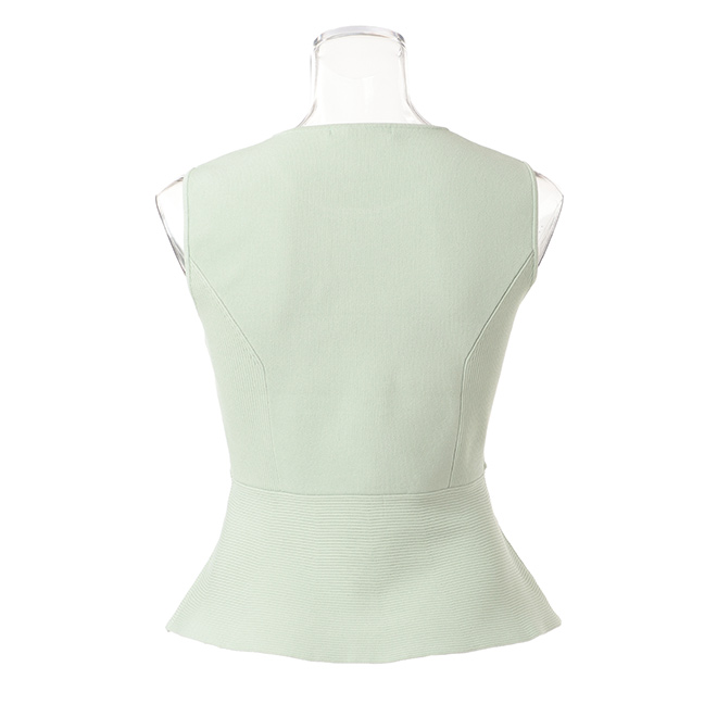 PEPLUM RIB KNIT　ニットトップ 詳細画像 グリーン 3