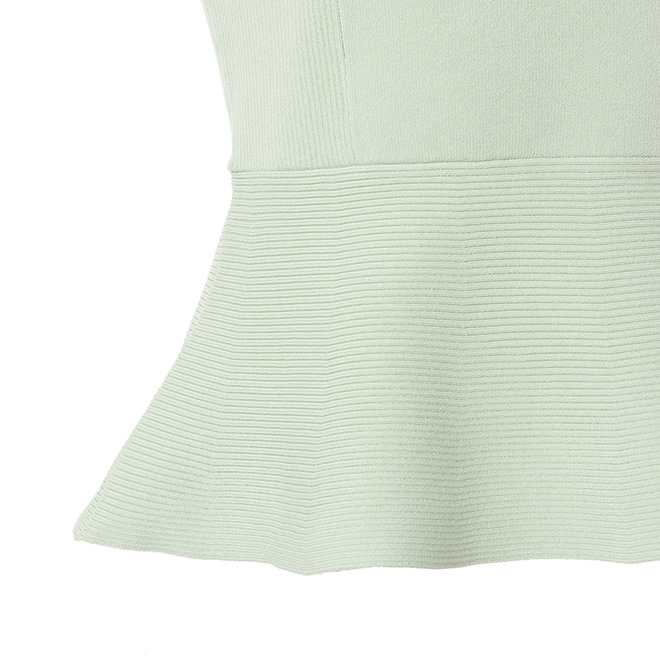 PEPLUM RIB KNIT　ニットトップ 詳細画像 グリーン 5