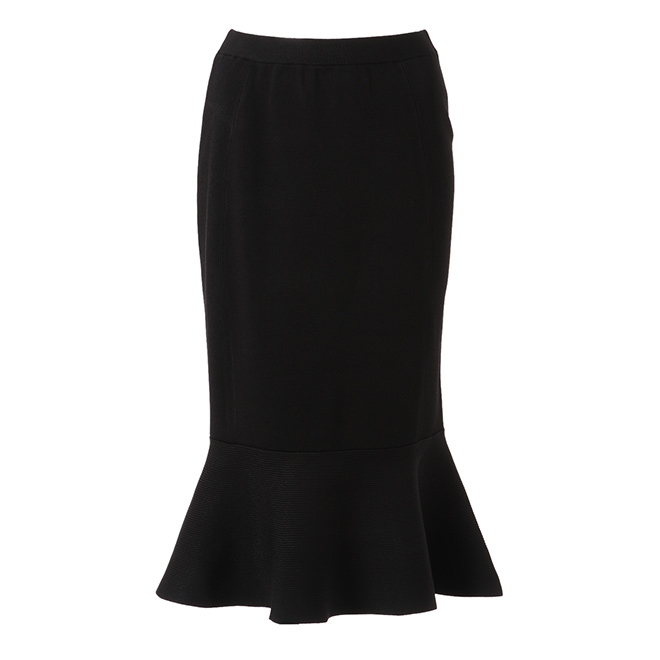 PEPLUM RIB KNIT　ニットスカート 詳細画像 ブラック 1