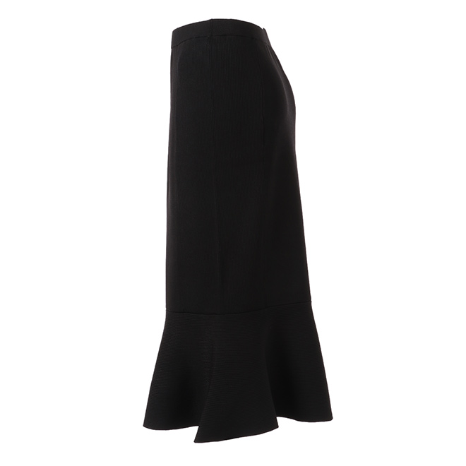 PEPLUM RIB KNIT　ニットスカート 詳細画像 ブラック 2