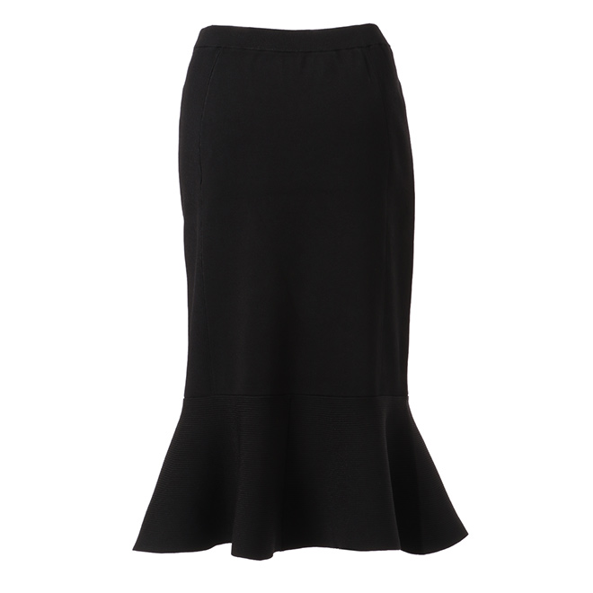 PEPLUM RIB KNIT　ニットスカート 詳細画像 ブラック 3