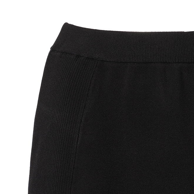 PEPLUM RIB KNIT　ニットスカート 詳細画像 ブラック 4