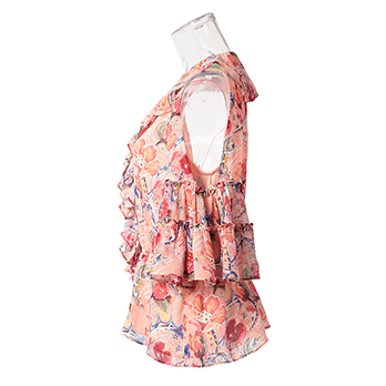 POMEGRANATE FLOWER PRINT ON VISCOSE　ブラウス 詳細画像