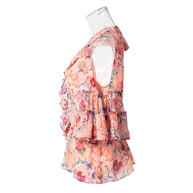 POMEGRANATE FLOWER PRINT ON VISCOSE　ブラウス 詳細画像 ピンク系マルチ 2