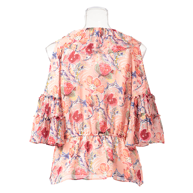 POMEGRANATE FLOWER PRINT ON VISCOSE　ブラウス 詳細画像 ピンク系マルチ 3