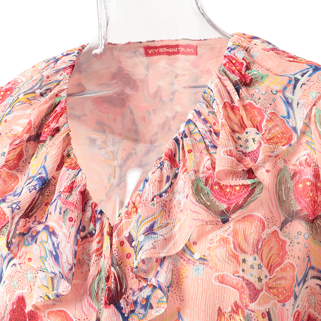 POMEGRANATE FLOWER PRINT ON VISCOSE　ブラウス 詳細画像 ピンク系マルチ 4