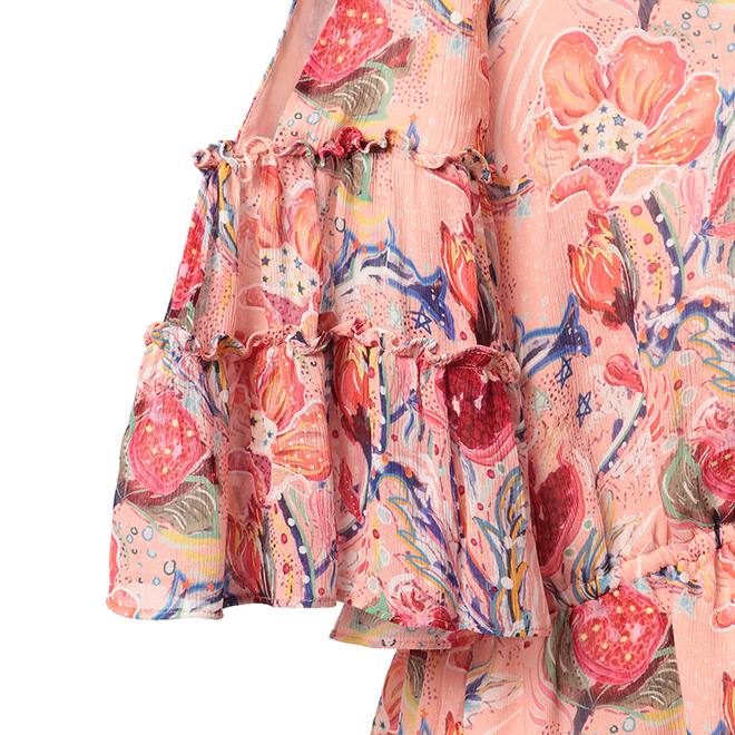 POMEGRANATE FLOWER PRINT ON VISCOSE　ブラウス 詳細画像 ピンク系マルチ 5