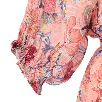 POMEGRANATE FLOWER PRINT ON VISCOSE　ドレス 詳細画像