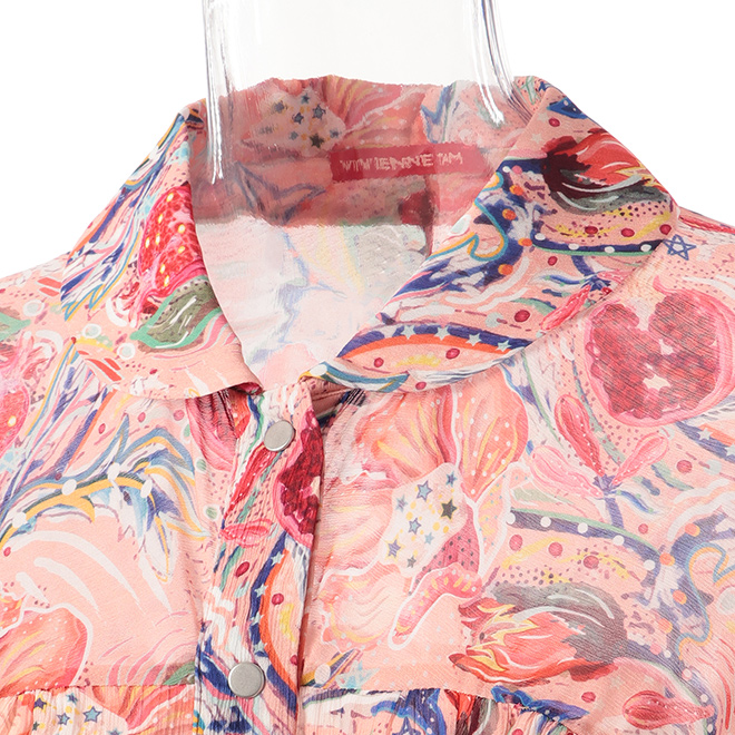 POMEGRANATE FLOWER PRINT ON VISCOSE　ドレス 詳細画像 ピンク系マルチ 4