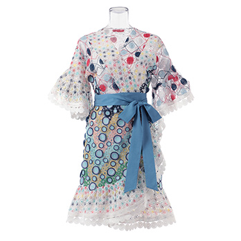 MULTI COLOR EMBROIDERY LACE W LASER CUT　ドレス 詳細画像