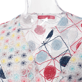 MULTI COLOR EMBROIDERY LACE W LASER CUT　ドレス 詳細画像