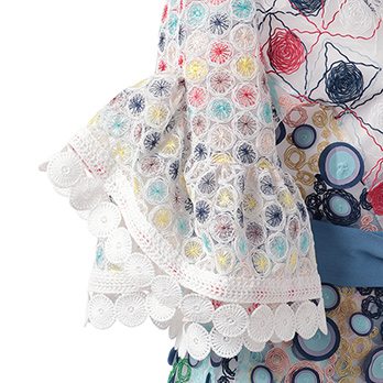 MULTI COLOR EMBROIDERY LACE W LASER CUT　ドレス 詳細画像