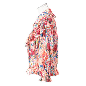 POMEGRANATE FLOWER PRINT ON COTTON　ジャケット 詳細画像