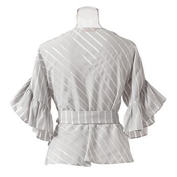 COTTON STRIPE EMBROIDERY PATCHWORK　ブラウス 詳細画像