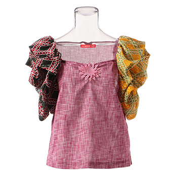 MULTI COLOR CHECKER LACE　ブラウス