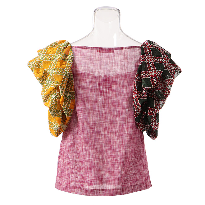 MULTI COLOR CHECKER LACE　ブラウス 詳細画像 黒系マルチ 3