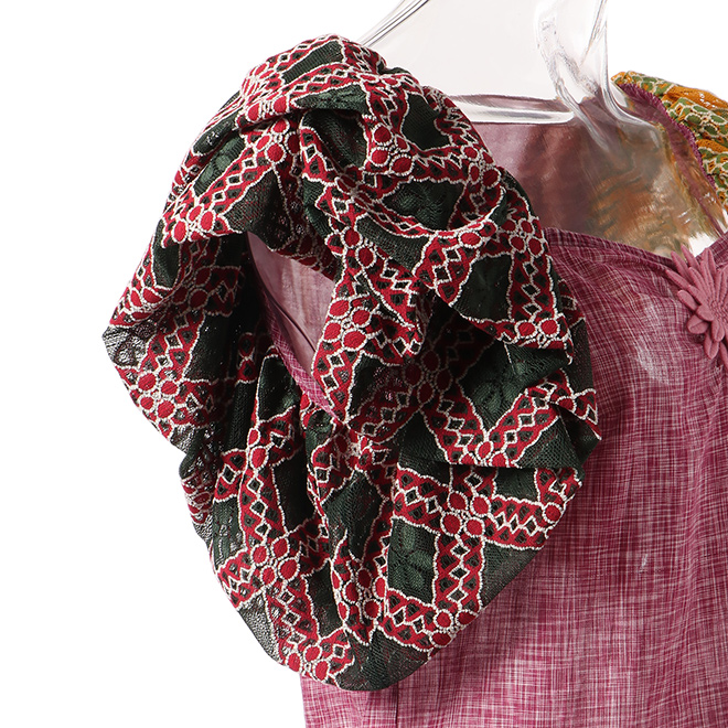 MULTI COLOR CHECKER LACE　ブラウス 詳細画像 黒系マルチ 5