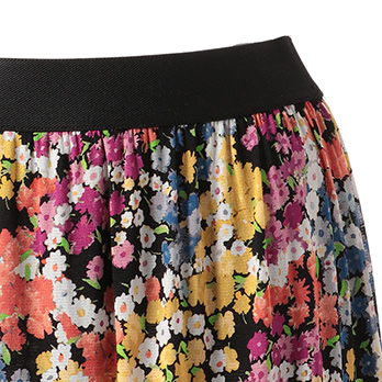 CIRCLE FLOWER PRINT ON STRETCH NETTING　スカート　 詳細画像